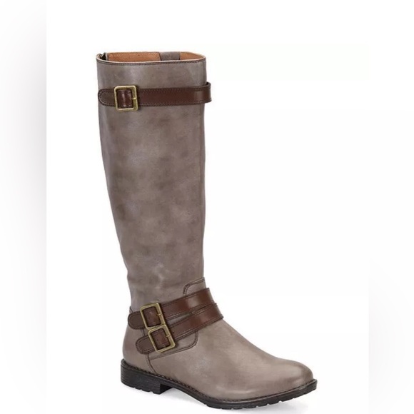 Montana West Shoes - Montana Gavyn Size Grey Leather Riding Boots Sz 8